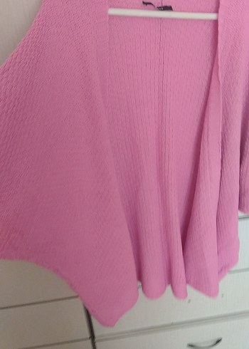 Pembe Örgü Kadın Hırka - Görsel 3