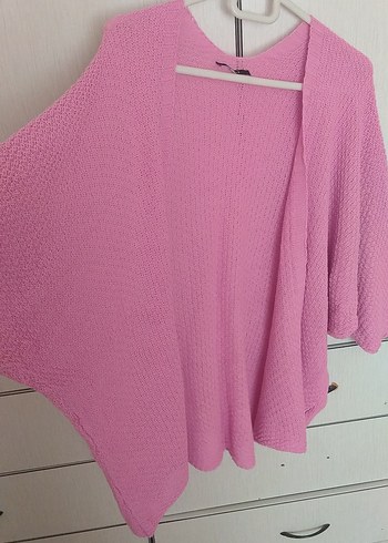 Pembe Örgü Kadın Hırka - Görsel 2