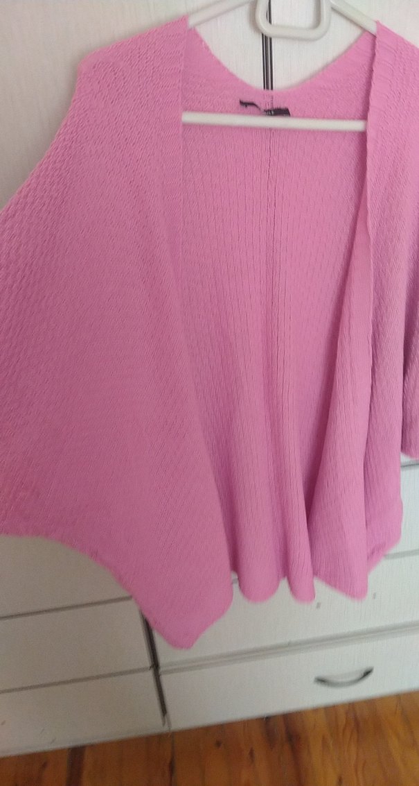 Pembe Örgü Kadın Hırka - Görsel 3