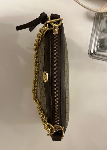 Zincir Detaylı Kahverengi Deri Kadın Çanta - Görsel 5