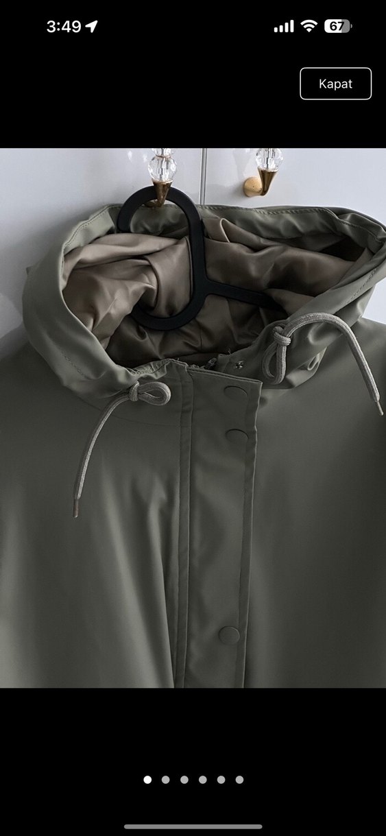 Kadın Haki Uzun Düğmeli Yağmurluk - Görsel 4