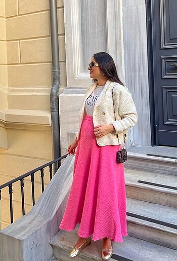Zara pembe tüvit etek