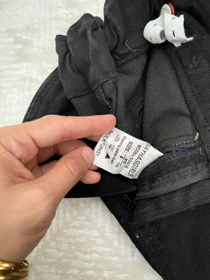 Siyah çocukKot Pantolon - Görsel 3