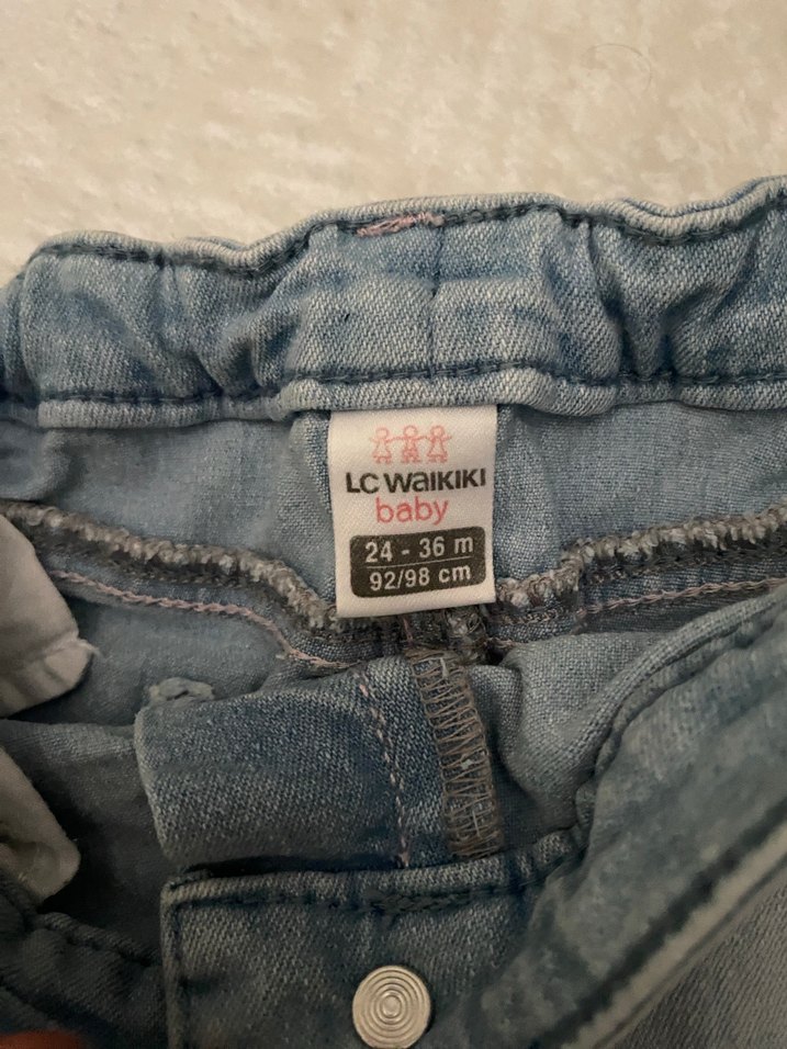 Kız Çocuk Mavi Nakışlı Denim Etek - Görsel 2