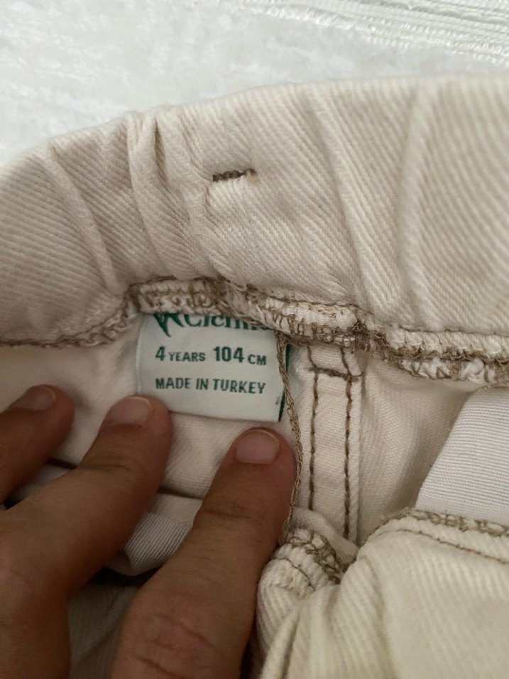 Bej Pamuklu  Çocuk Bol Kesim Pantolon - Görsel 3