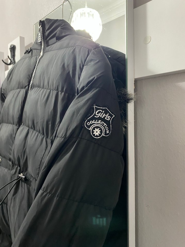 Uzun Siyah Kadın Kışlık Fermuarlı Mont - Görsel 3