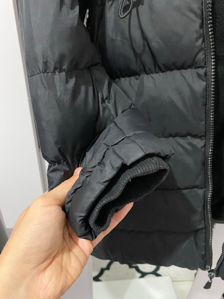 Uzun Siyah Kadın Kışlık Fermuarlı Mont - Görsel 5