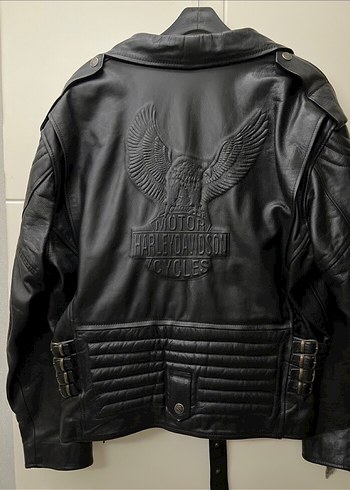 Harley Davidson Erkek Siyah Deri Biker Ceket HARLEY DAVIDSON