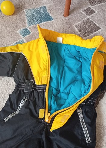Sarı Siyah Fermuarlı Erkek Bebek Kayak Tulumu - Görsel 5