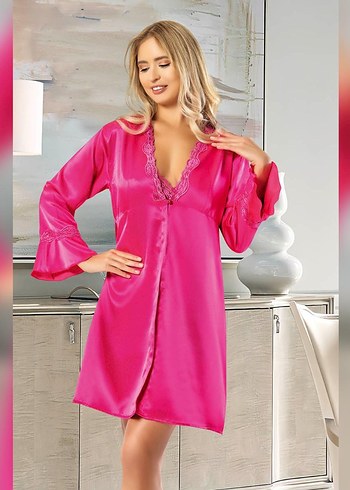 Parlak Pembe Mini Nakışlı Kadın Gecelik
size S M L XL XXL - Görsel 2