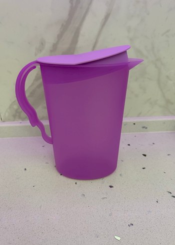 Pastel Mor Plastik Sürahi Kapaklı tupperware sürahi