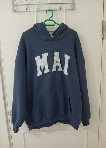 m Beden Mai Collection Lacivert Oversize Kadın Sweatshirt
