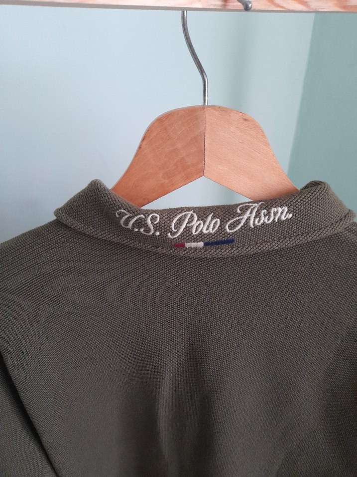 Düğmeli haki Polo Yaka Erkek Kazak - Görsel 4