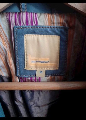 Düğmeli zumrut Yeşil vintage Deri Ceket - Görsel 2