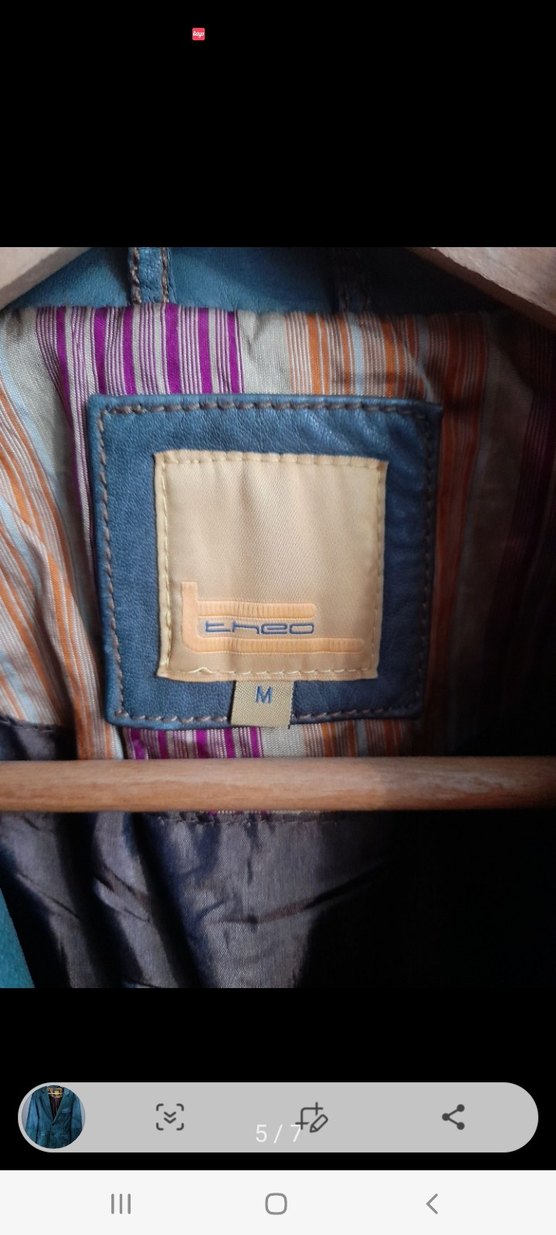 Düğmeli zumrut Yeşil vintage Deri Ceket - Görsel 2