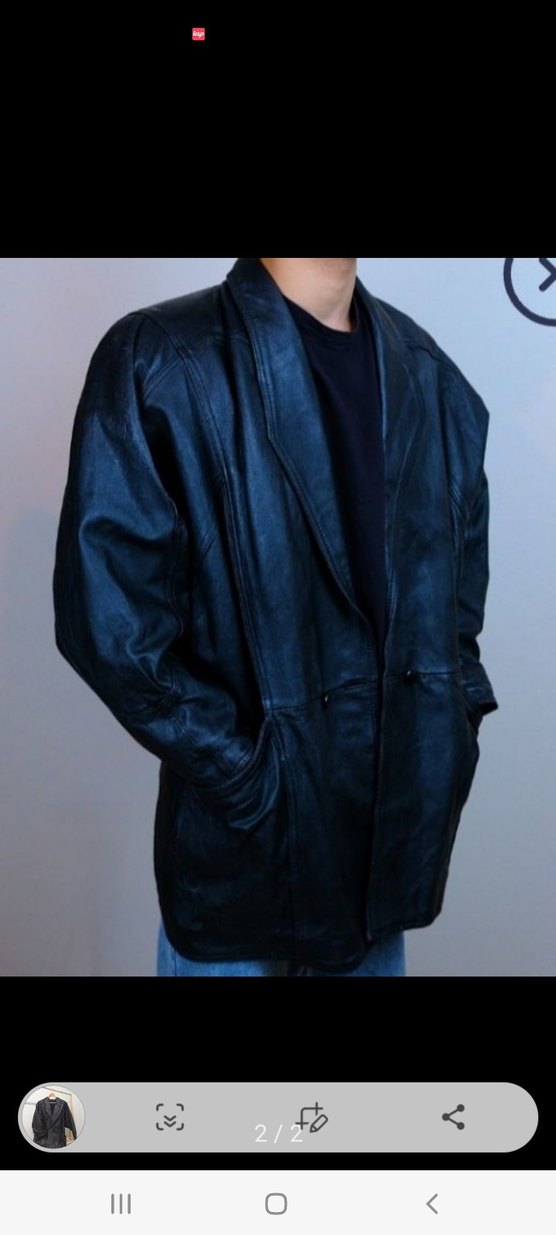 90lar modasi vintage uzun deri ceket - Görsel 2