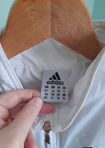 Erkek orjinal adidas Beyaz Fermuarlı Rüzgarlık Mont - Görsel 5