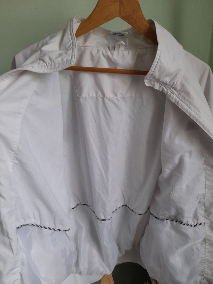 Erkek orjinal adidas Beyaz Fermuarlı Rüzgarlık Mont - Görsel 3