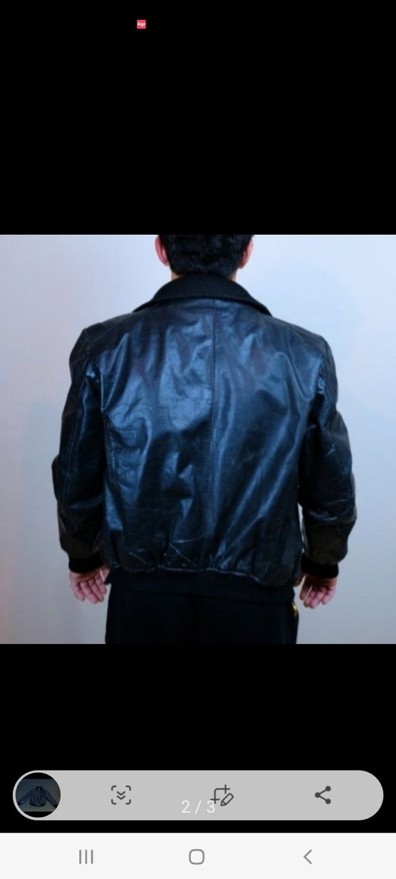 Erkek Siyah Deri Fermuarlı vintage Ceket - Görsel 3