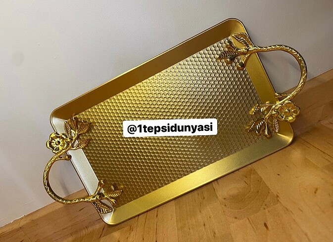 Beden Dikdörtgen Gold Sunum Tepsisi
