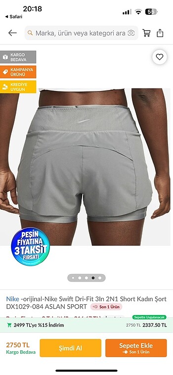 xs Beden Nike şort