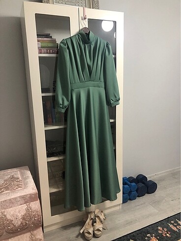 s Beden yeşil Renk şık elbise