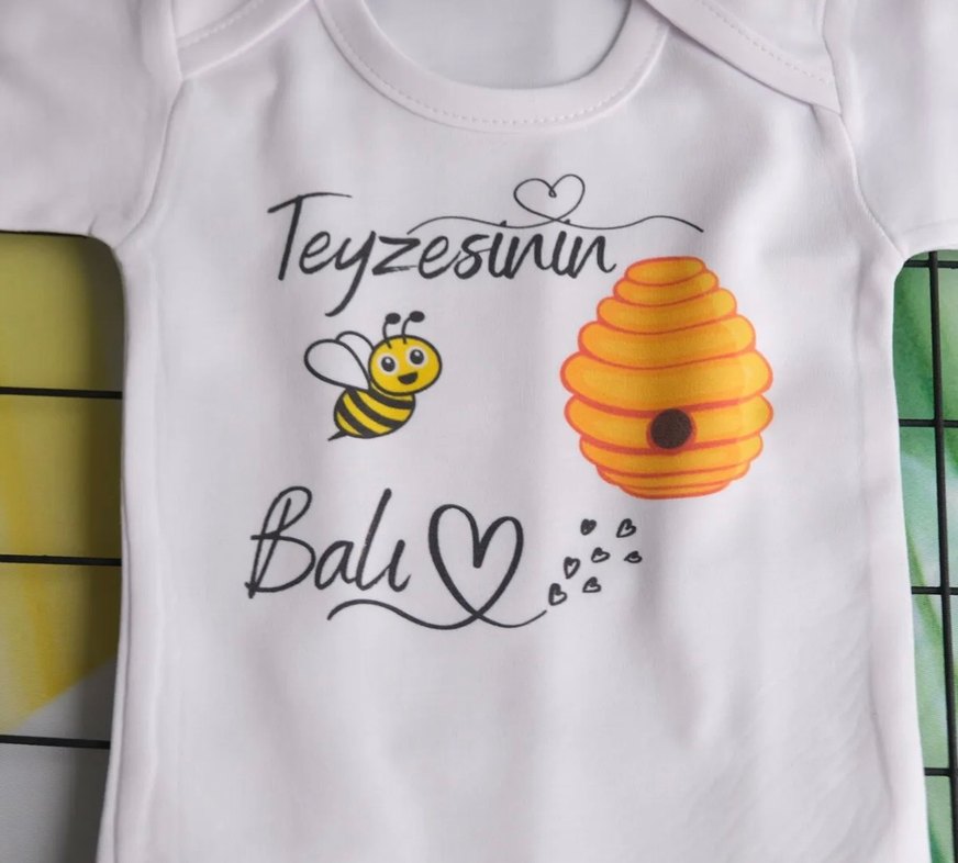 Beyaz Baskılı Bebek Body - Görsel 2
