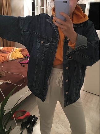 Arkası baskılı Boyfriend Kot Ceket