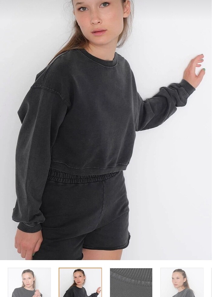 kısa sweatshirt - Görsel 2