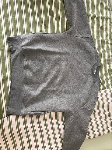 gri düz sweatshirt - Görsel 3