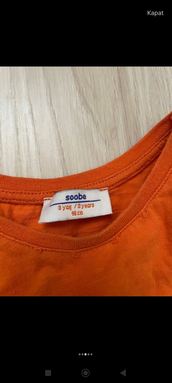 Çocuk Baskılı Tişört ve Turuncu Atlet - Görsel 3