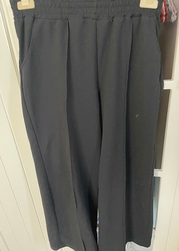 Kemerli Siyah Midi Kadın Kumaş Pantolon - Görsel 3