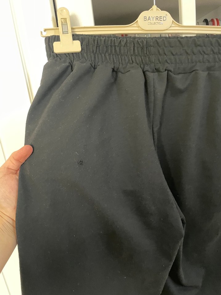 Kemerli Siyah Midi Kadın Kumaş Pantolon - Görsel 5