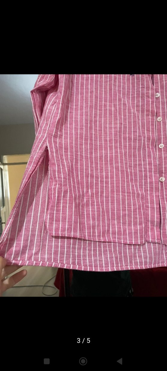 Nakışlı Uzun Kollu Pembe Gömlek - Görsel 3