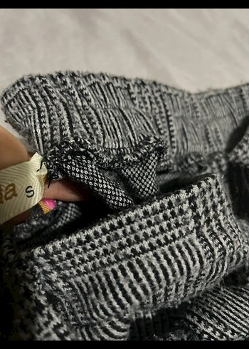 Gri Bel Detaylı Kadın Yün Pantolon - Görsel 3