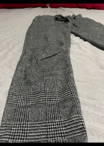 Gri Bel Detaylı Kadın Yün Pantolon - Görsel 2