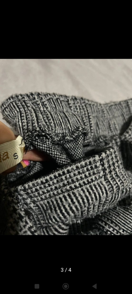 Gri Bel Detaylı Kadın Yün Pantolon - Görsel 3