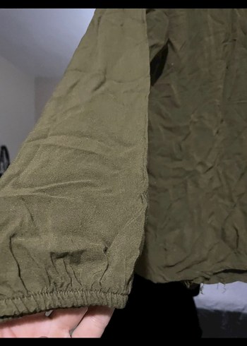 Düğmeli Uzun Kollu Keten Kadın Gömlek - Görsel 3