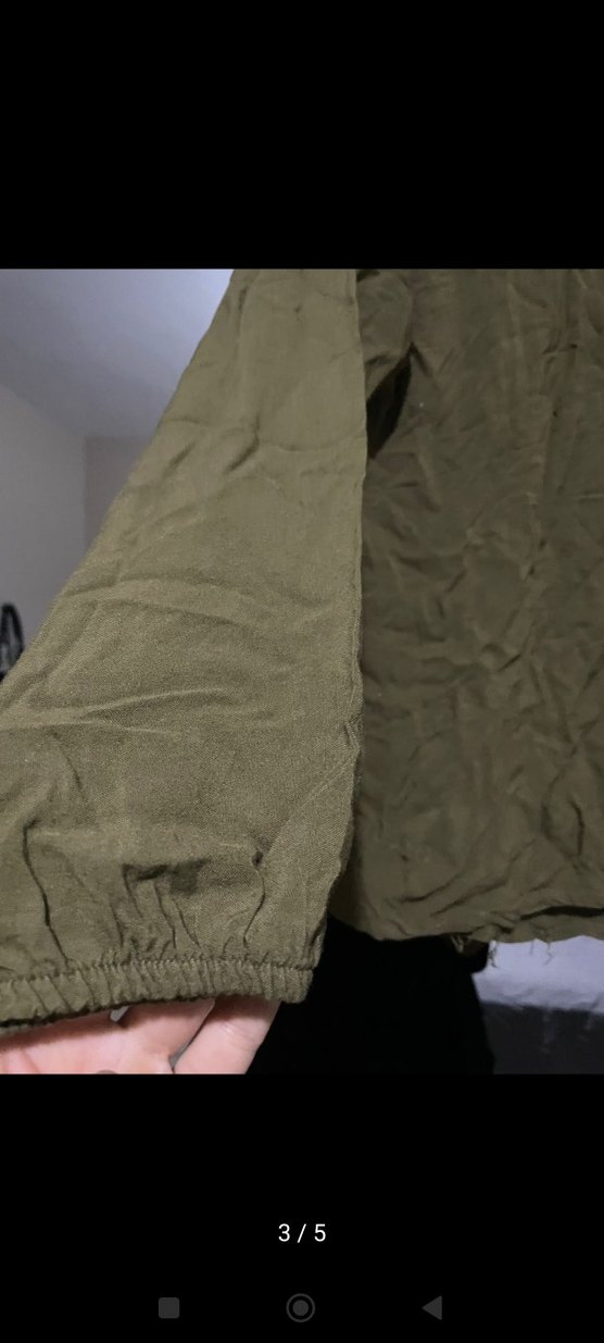 Düğmeli Uzun Kollu Keten Kadın Gömlek - Görsel 3