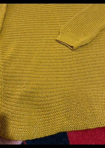Sarı Kadın Triko Salaş Kazak - Görsel 4