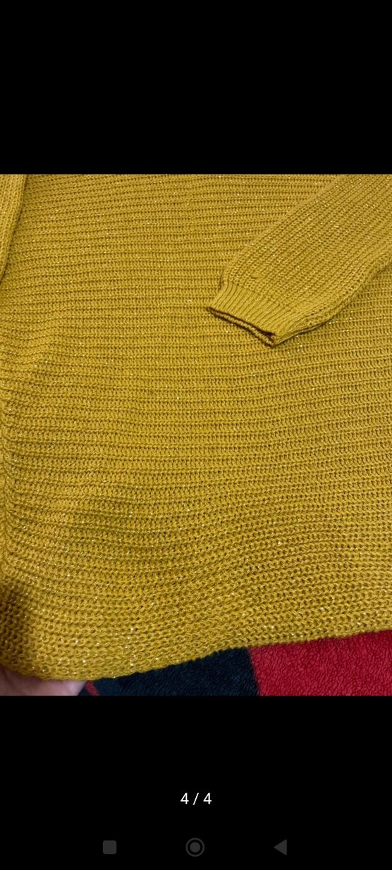 Sarı Kadın Triko Salaş Kazak - Görsel 4