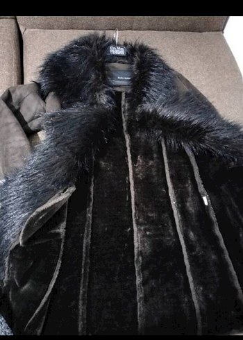 Kürk Detaylı Kahverengi Uzun Süet Kadın Kaban - Görsel 3