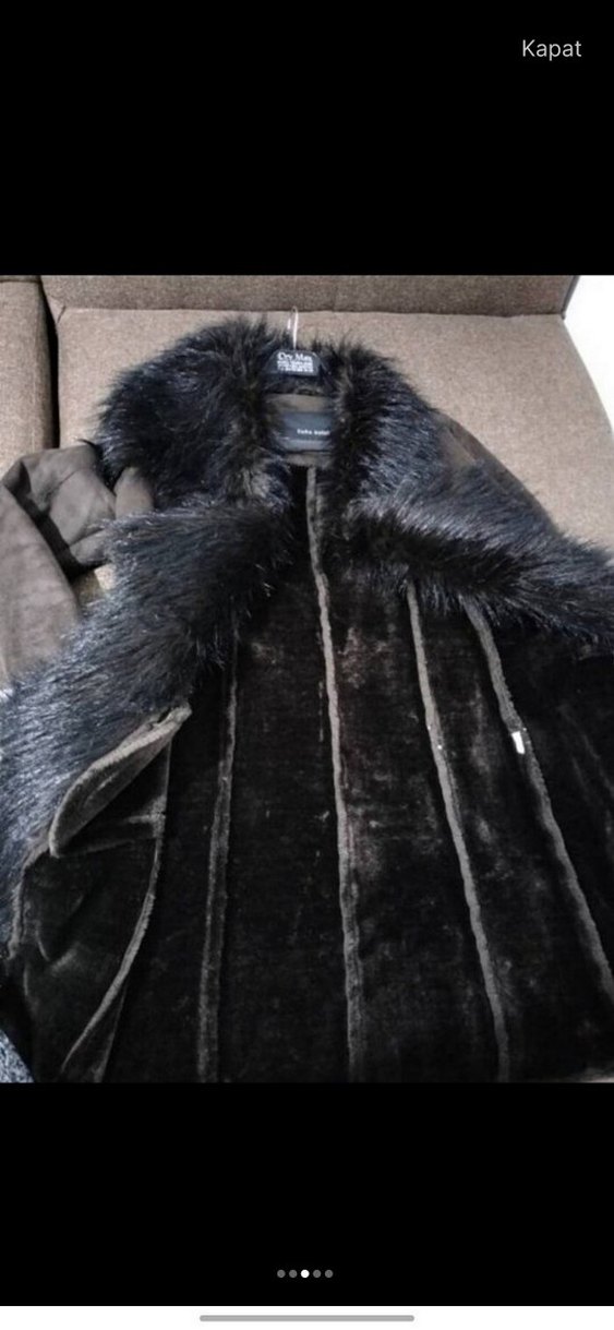 Kürk Detaylı Kahverengi Uzun Süet Kadın Kaban - Görsel 3