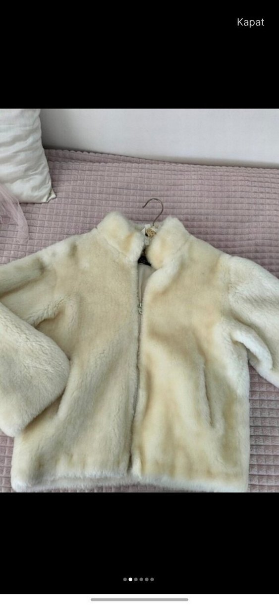 Beyaz Suni Kürk Detaylı Midi Mont - Görsel 2