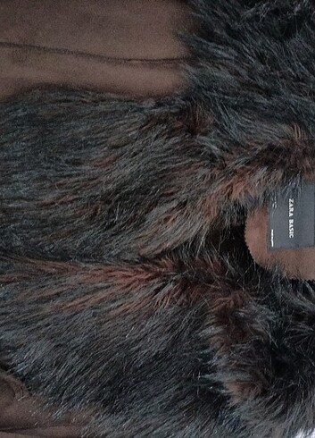 Orjinal çok şık zara yakası ve kolları kürk mont  - Görsel 5