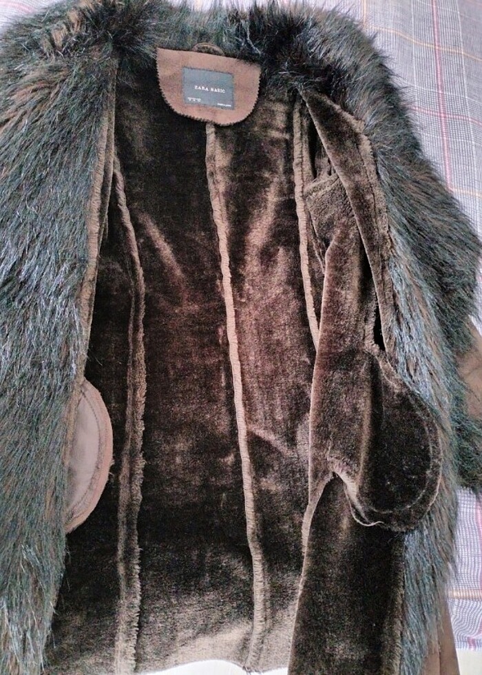 Orjinal çok şık zara yakası ve kolları kürk mont  - Görsel 3