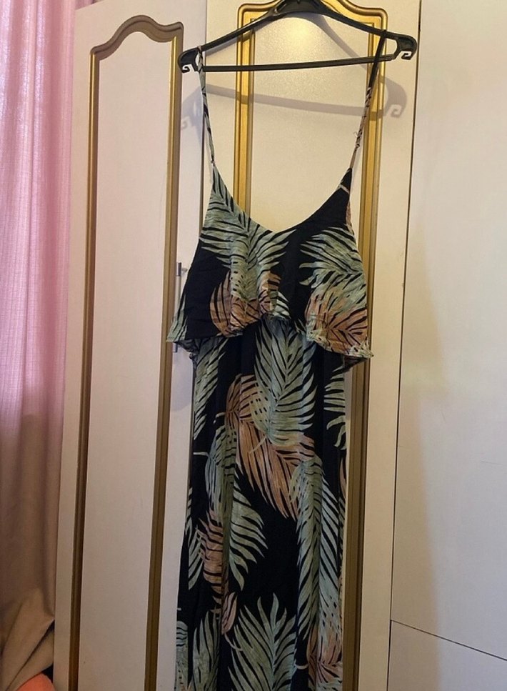 Uzun Askılı Bohem Desenli Elbise - Görsel 2