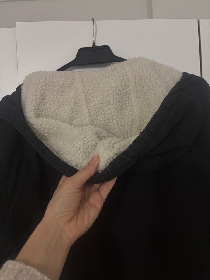 Siyah Kapüşonlu Fermuarlı Erkek Sweatshirt - Görsel 4