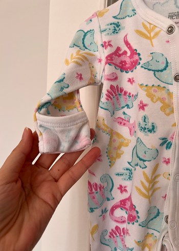 HelloBaby Çiçek ve Hayvan Desenli Kız Bebek Tulumları