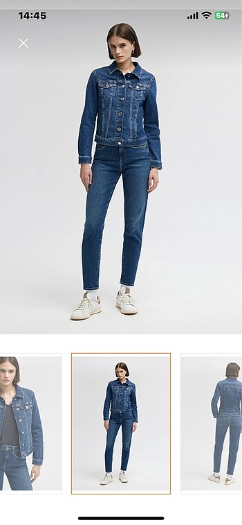 m Beden Mavi vintage koyu jean ceket